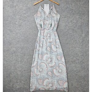 Joie Maxi Dress Women's Small White Paisley Silk Tassel Racerback Summer Beach
